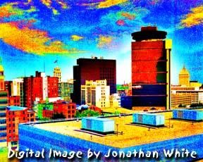 Arts numériques intitulée "Rochester Skyline 3…" par Jonathan White, Œuvre d'art originale