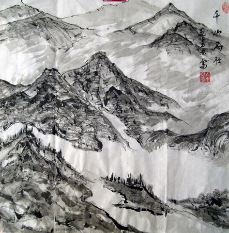 Painting titled "3000147" by Wen Yi Ye Hua, Original Artwork