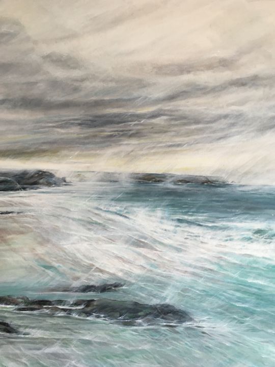 Painting titled "Ocean Jewel" by Julie Bateman, Original Artwork, Acrylic