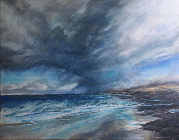 Painting titled "Storm Cloud ,Consta…" by Julie Bateman, Original Artwork, Acrylic