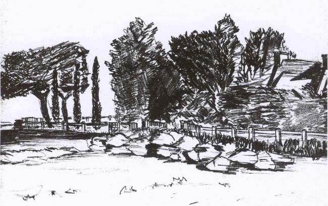 Drawing titled "CHEMIN DES DOUANIERS" by Jyhel, Original Artwork