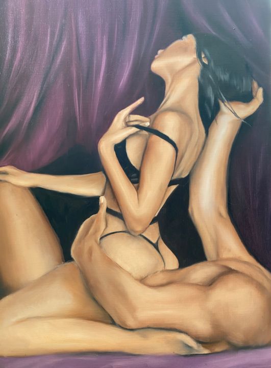 Картина под названием "Passion" - Julia Bologova, Подлинное произведение искусства, Масло