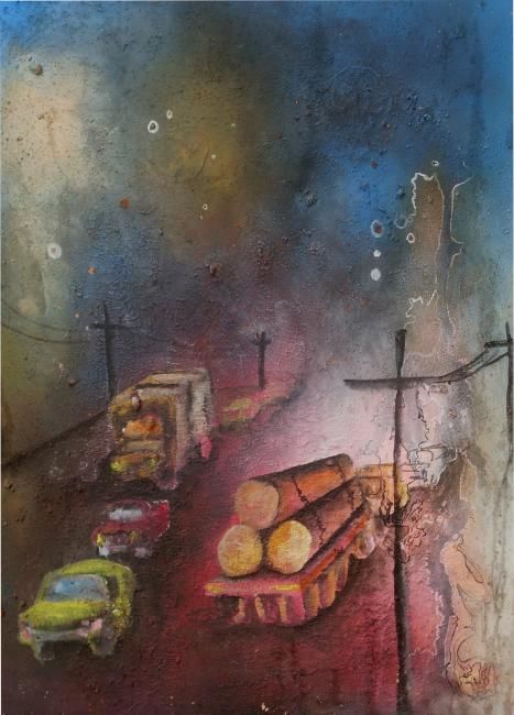 Peinture intitulée "Devellopement futile" par jym-1, Œuvre d'art originale,