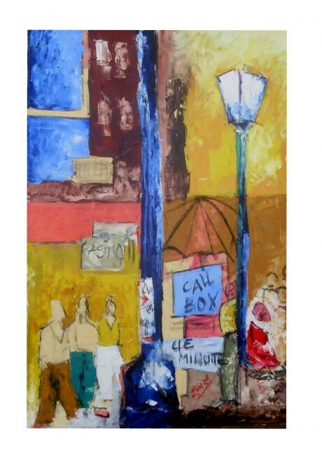 Painting titled "Casino et alors?" by Jym, Original Artwork, Oil