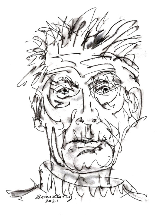 Drawing titled "Samuel Beckett (ori…" by K-Art, Original Artwork, Ink