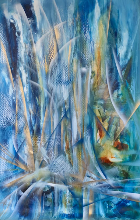 Painting titled "Gaia" by Khrystyna Kozyuk, Original Art, Oil Mounted on Wood Panel