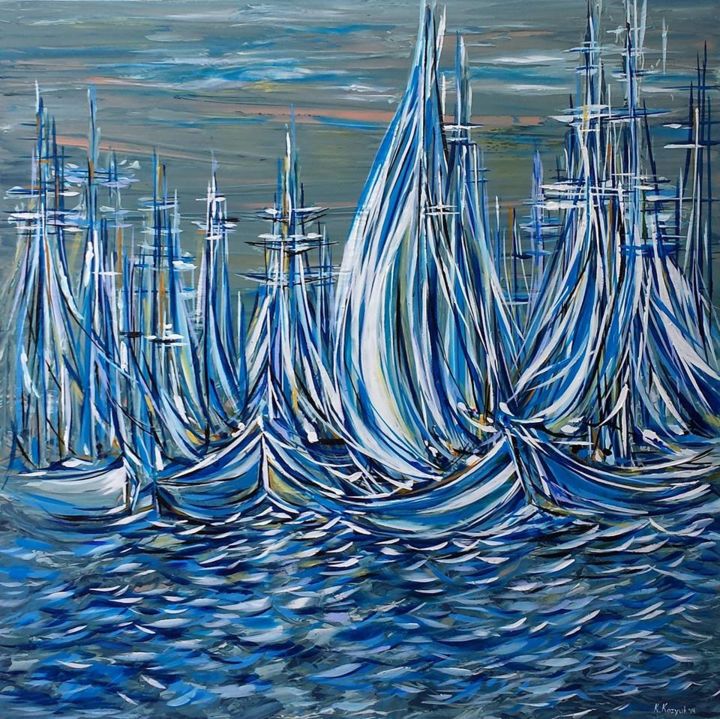 Painting titled "Ready to Sail" by Khrystyna Kozyuk, Original Artwork