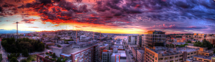 Photography titled "Seattle Sunset" by Ken Overman, Original Artwork, Digital Photography