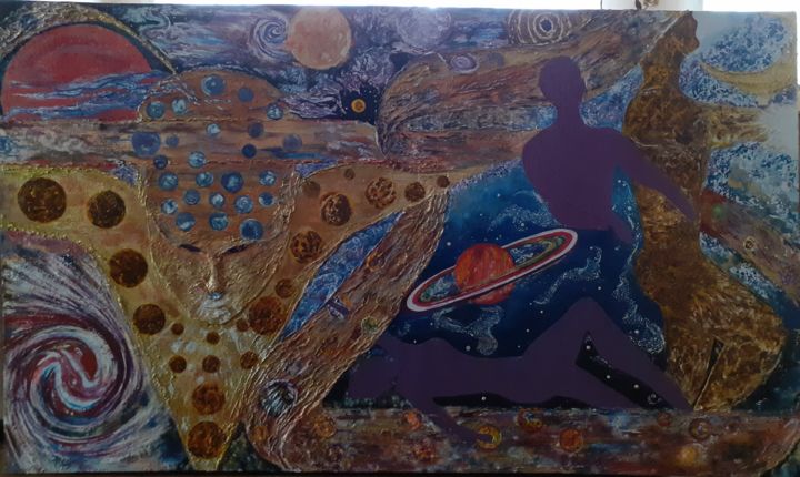 Pintura intitulada "Genesis" por Calex, Obras de arte originais, Óleo