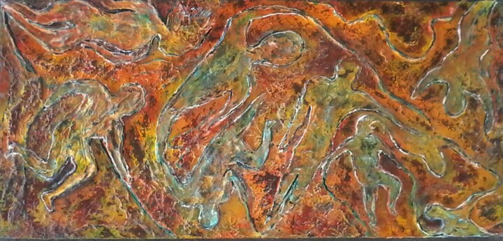 Painting titled "Montanha" by Calex, Original Artwork, Oil