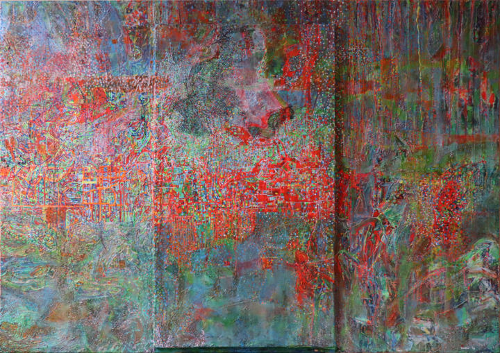 Schilderij getiteld "Enkel dialoog breng…" door Kaarin Poppe, Origineel Kunstwerk, Acryl