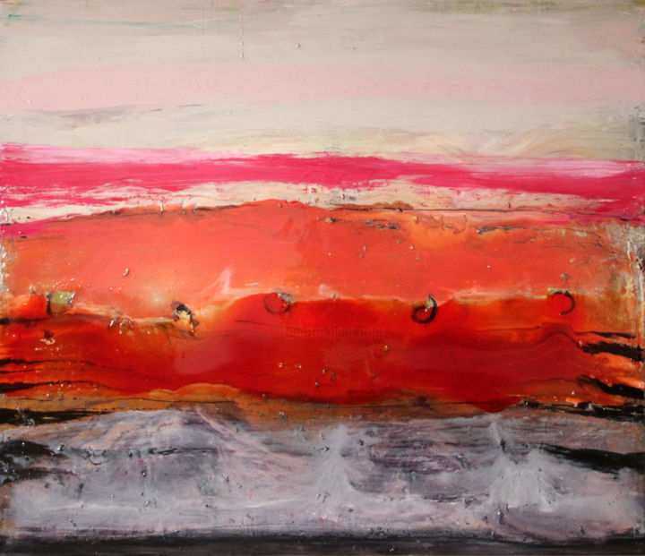 Malarstwo zatytułowany „horyzonty-120x140cm…” autorstwa Albertyna Kacalak, Oryginalna praca, Olej
