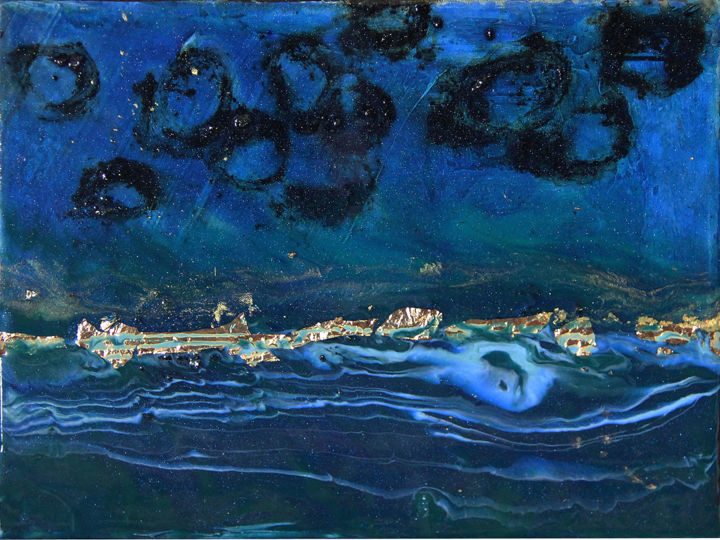 Pittura intitolato "sea stories" da Albertyna Kacalak, Opera d'arte originale, Olio