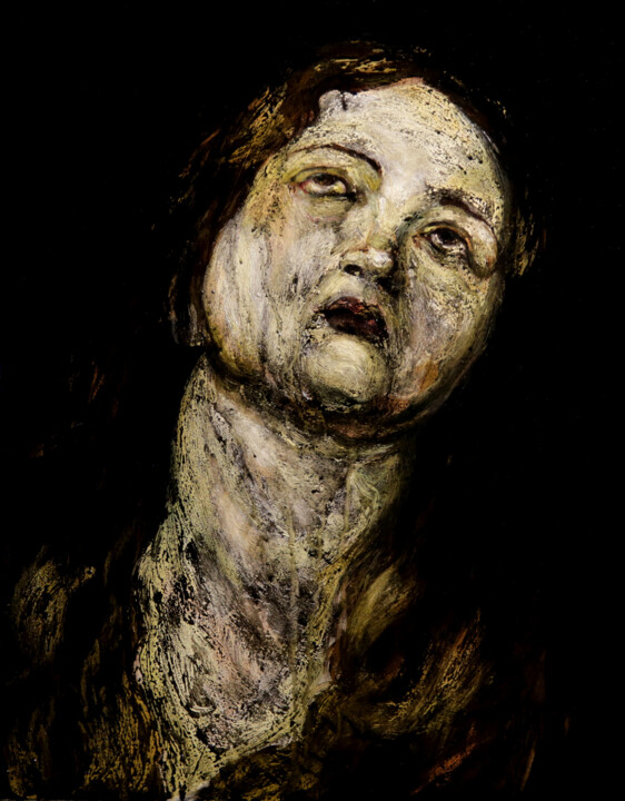 Картина под названием "Martyr" - Kacper Piskorowski, Подлинное произведение искусства, Масло Установлен на Деревянная рама д…