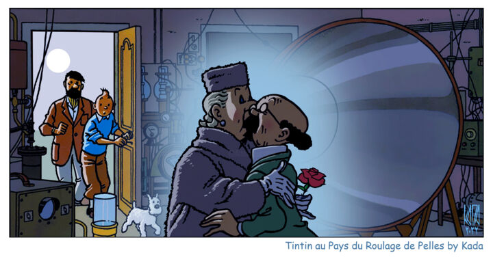Digital Arts titled "Tintin au Pays de l…" by Kada, Original Artwork, 2D Digital Work