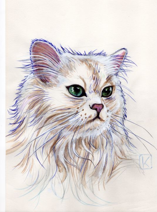 Painting titled "cat-1.jpg" by Kada, Original Artwork