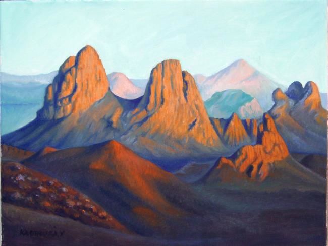 Peinture intitulée "hoggar" par Kaddouri Mohamed Yazid, Œuvre d'art originale, Huile