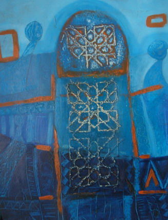 Peinture intitulée "face a face (02" par Abdelkader Rouabah, Œuvre d'art originale