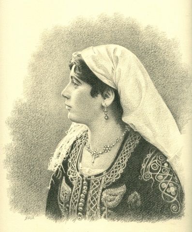 Drawing titled "femme d'Alger" by Chafik Kadi, Original Artwork