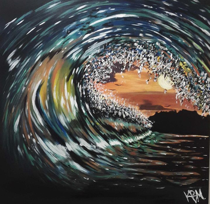 Pintura titulada "Una ola" por Kadir Bali Black Milord, Obra de arte original, Acrílico