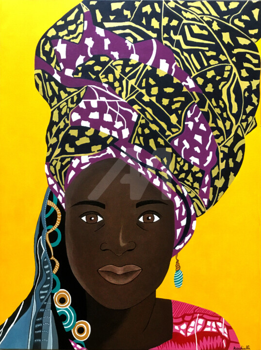 Peinture intitulée "Imani" par Kadjalli, Œuvre d'art originale, Acrylique