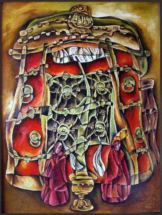 Schilderij getiteld "西藏系列-香巴拉之门" door Kai Deng, Origineel Kunstwerk, Olie