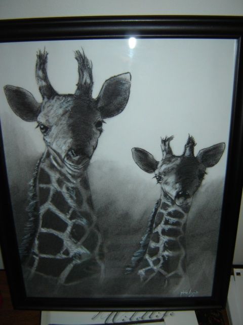 Drawing titled "Giraffs" by Chance Kaiden, Original Artwork