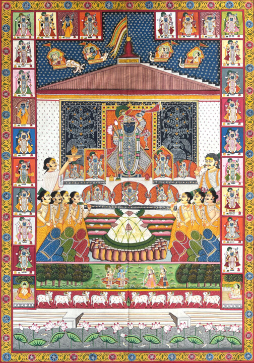 Pittura intitolato "Pichwai Painting (…" da Kailesh Jee, Opera d'arte originale, Acrilico