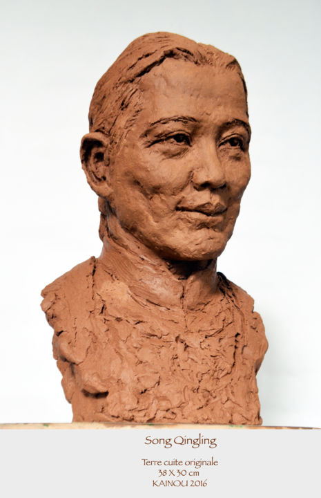 Sculpture intitulée "Song QingLing" par Kainou, Œuvre d'art originale, Terre cuite