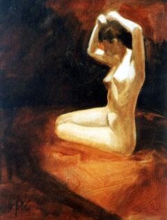 Painting titled "Hairdo" by Kal Opre, Original Artwork, Oil