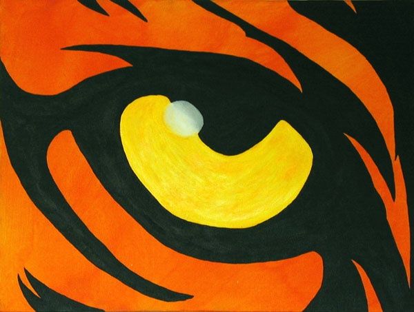 Painting titled "Tigers Eye" by Kalamate, Original Artwork