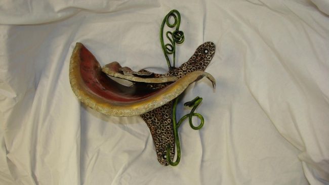 Sculpture titled "Reishi Dreams" by Steven Kalb, Original Artwork, Metals