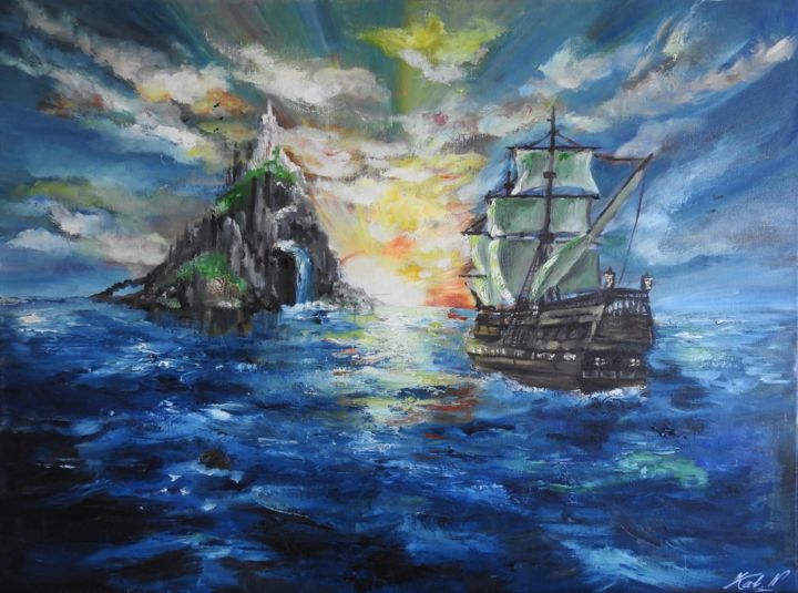 Peinture intitulée "Eldorado" par Kalina Nadj, Œuvre d'art originale, Huile