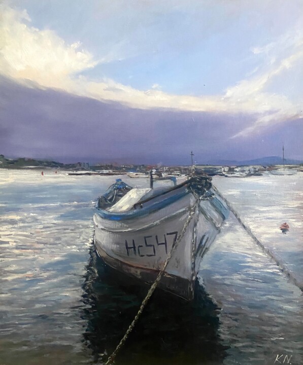 Painting titled "Port de Nessebar" by Kalina Nadj, Original Artwork, Oil