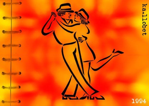 Dibujo titulada "tango" por Ka Llobet, Obra de arte original