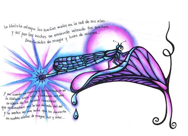Pintura titulada "libélula de luz que…" por Ka Llobet, Obra de arte original