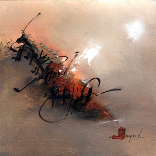 Peinture intitulée "Jets d'encre" par Kally, Œuvre d'art originale, Huile