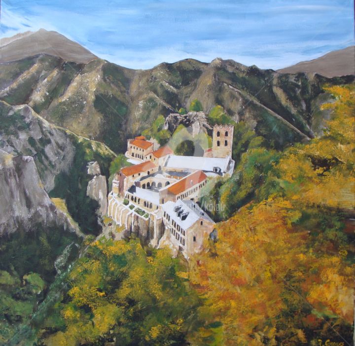 Peinture intitulée "Le Trésor du Canigou" par Pascale Corones, Œuvre d'art originale, Acrylique