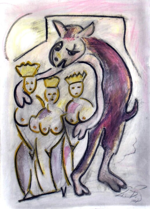Pittura intitolato "Ms universe" da Kambiz Sharifpour, Opera d'arte originale, Olio