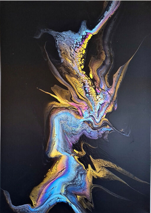 Peinture intitulée "AURORE ( Toile Acry…" par Kamel Fettous (L’Atelier Pouring), Œuvre d'art originale, Acrylique Monté sur…