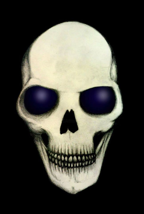 Drawing titled "Skull.jpg" by Lily Malet, Original Artwork, Digital Photography