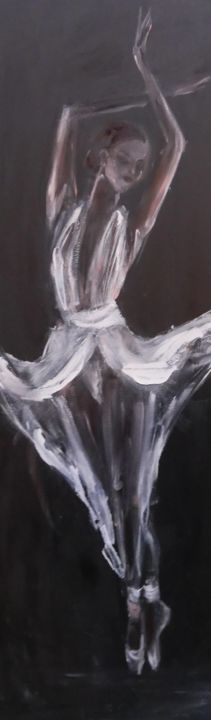 Painting titled "balerina7" by Kamila Kretus, Original Artwork, Oil
