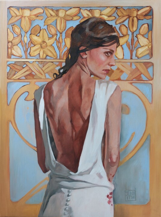 Peinture intitulée "Judith" par Kamila Matkowska, Œuvre d'art originale, Huile Monté sur Châssis en bois