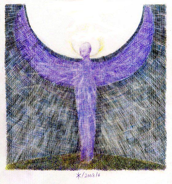 "Violet angel" başlıklı Resim Kamil Kopecky tarafından, Orijinal sanat