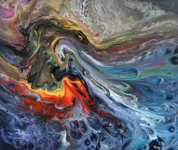 Pintura intitulada "Whirlpool of Colors" por Kamo Atoyan, Obras de arte originais, Óleo Montado em Armação em madeira