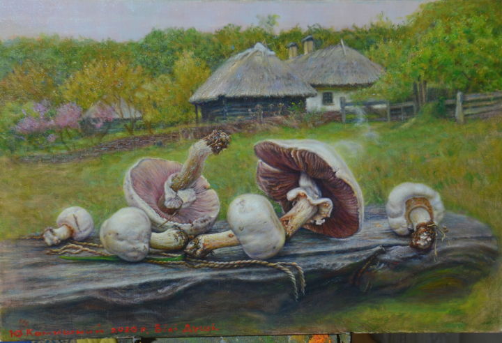 Malerei mit dem Titel "Белые души" von Yuriy Kamyshnyy, Original-Kunstwerk, Öl