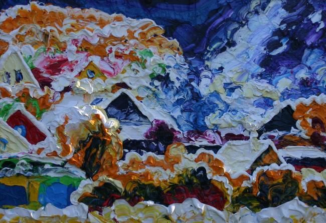 Pittura intitolato "Первый снег" da Aleksandr Kandinskii Dae, Opera d'arte originale, Olio