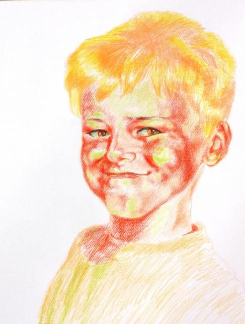 Drawing titled "Солнечный мальчик.…" by Aleksandr Kandinskii Dae, Original Artwork