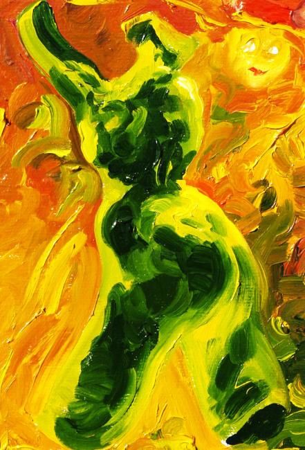 Painting titled "Танцы с привидением…" by Aleksandr Kandinskii Dae, Original Artwork, Oil