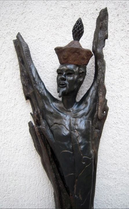 Sculpture titled "LE MANDARIN" by Kanel Brosi, Original Artwork, Clay